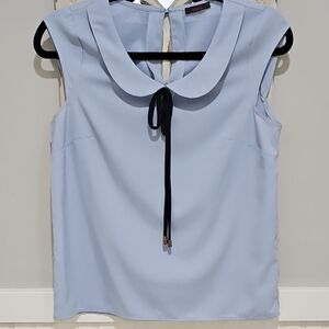 Women's mark. Light Blue Blouse with Black Tie Size S for Work